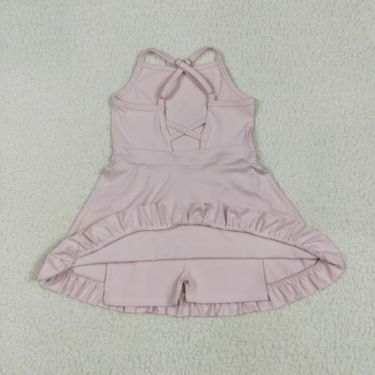 Baby Girls Pink Knit Knee Length Active Wear Dresses