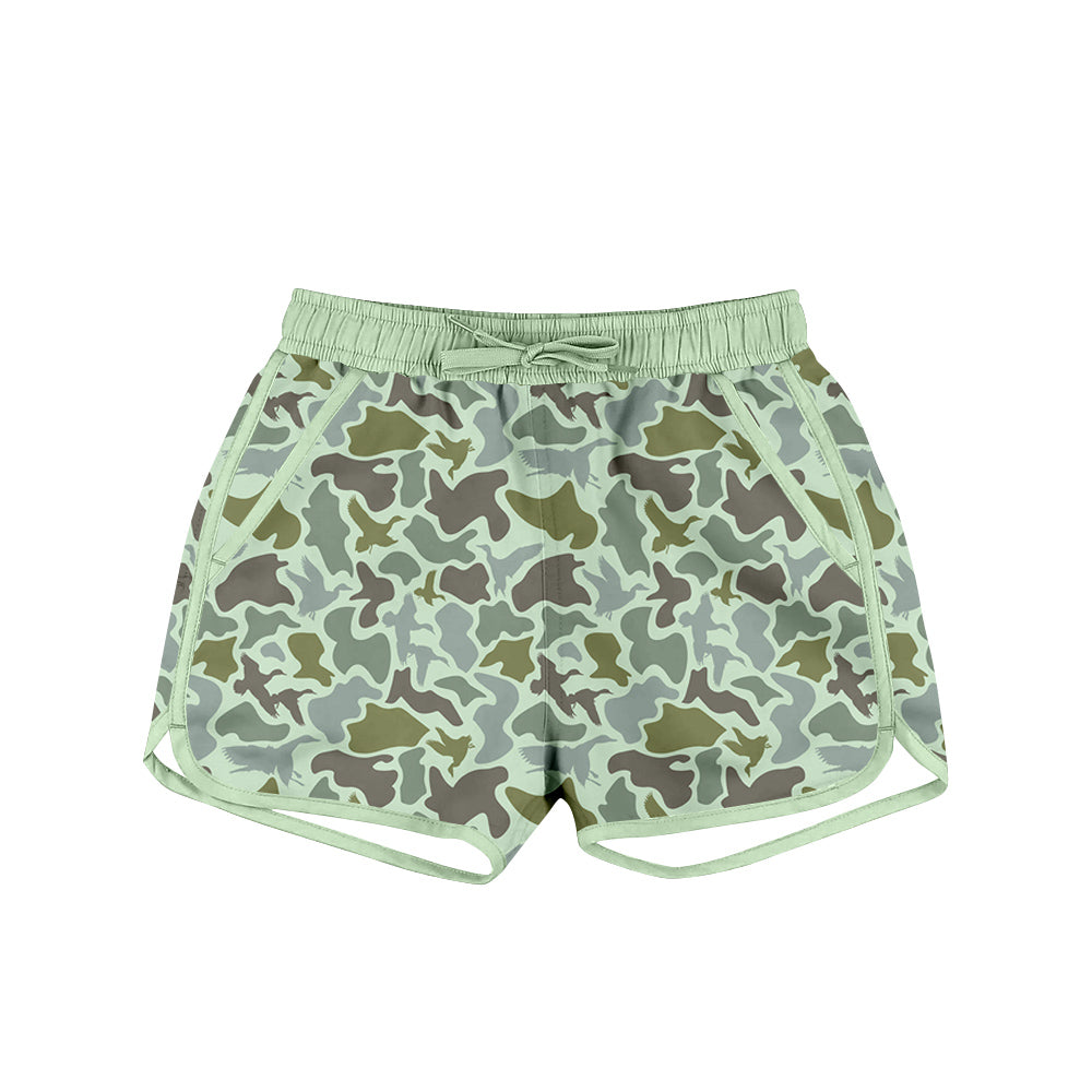 Baby Boys Green Ducks Camo Pockets Swimming Trunks Preorder