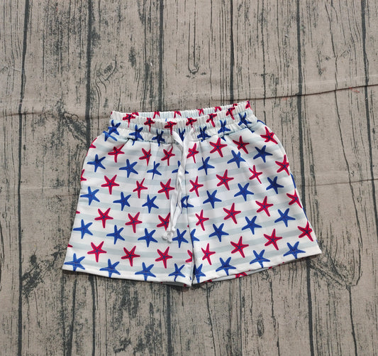 Baby Boys Sea World Red Blue Starfishes Swimming Trunks Bottom