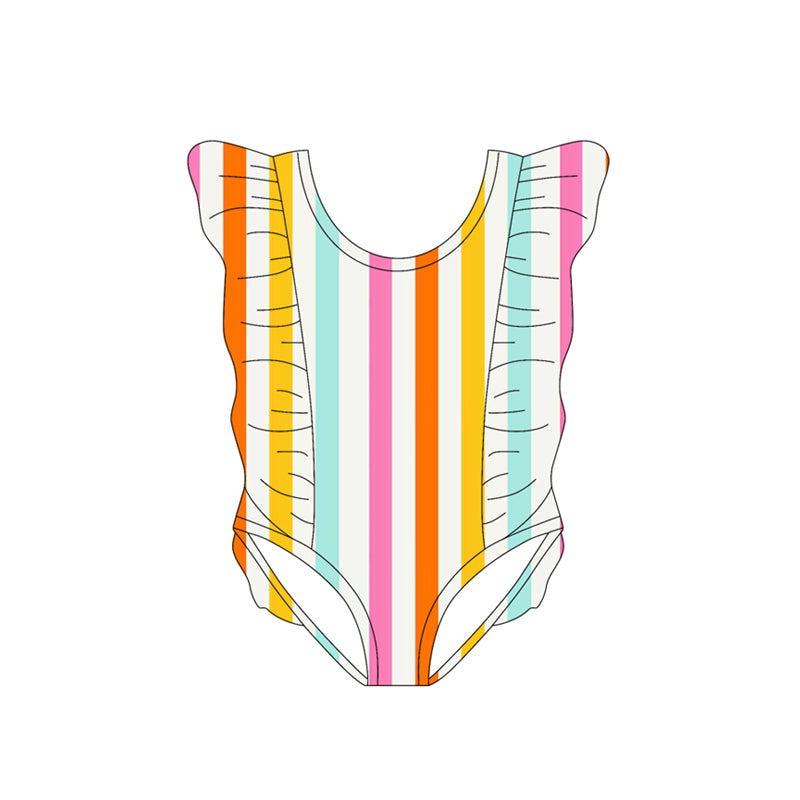 Baby Girls Colorful Stripe Swimsuits Preorder
