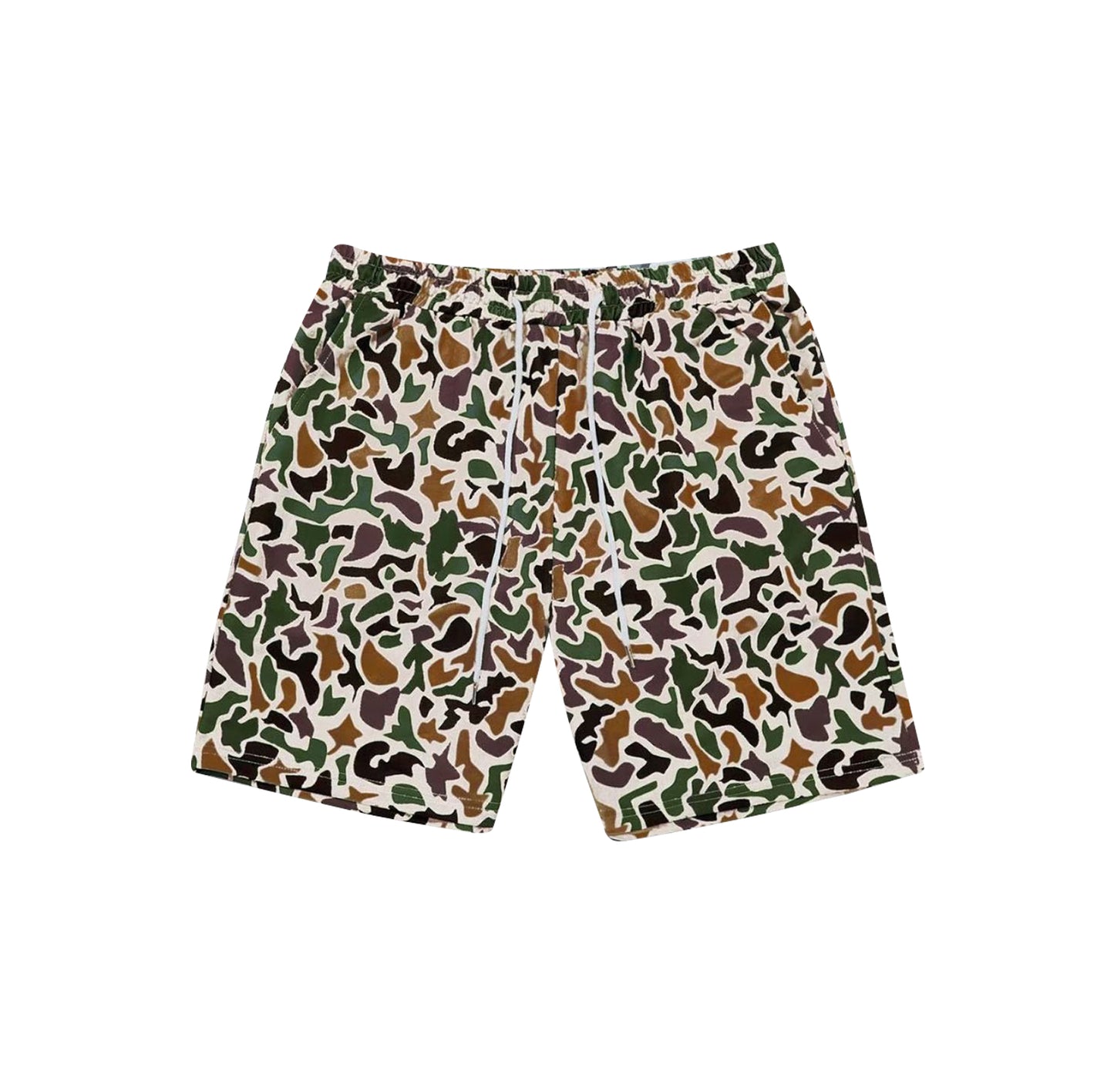 Adult Men Southern Green Brown Camo Pockets Swimming Trunks Preorder