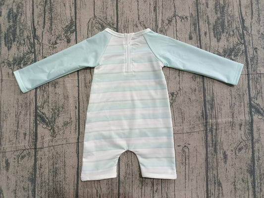 Baby Girls Aqua Stripe Romper Swimsuits Preorder