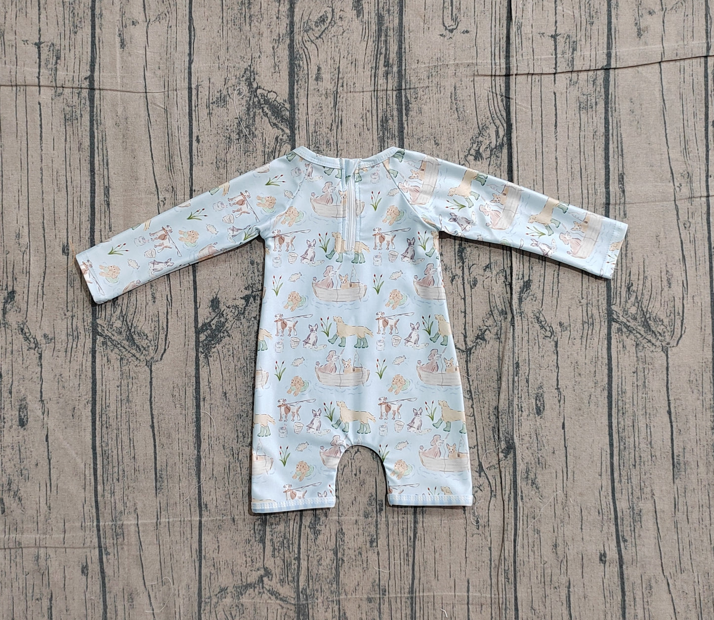 Baby Boys Dogs Fishing Back Zipper Hunting Swimsuits