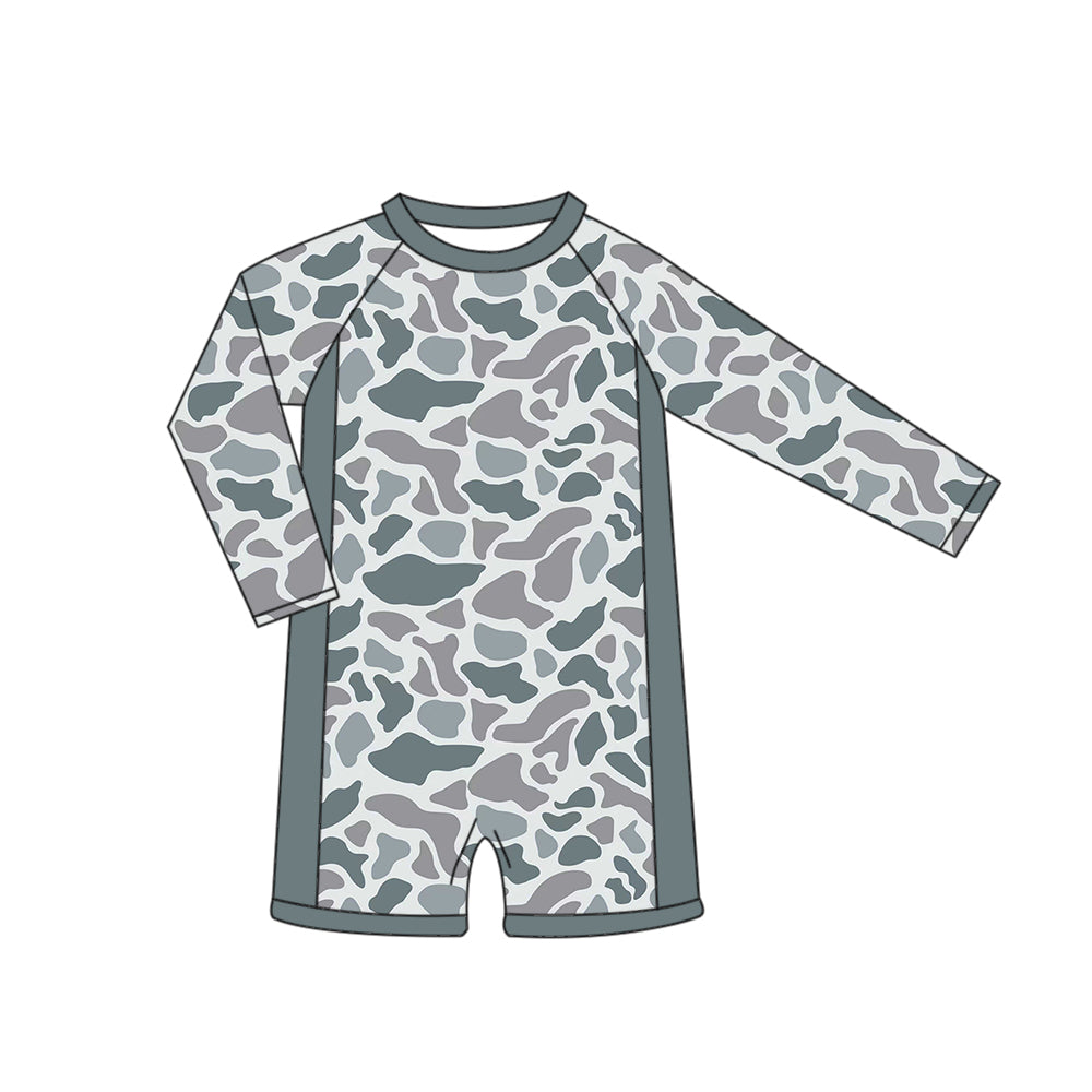 Baby Girls Long Sleeve Southern Light Grey Camo Swimsuits Preorder