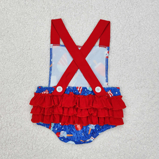 Baby girls 4th of July popsicle rompers bubbles