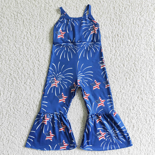 Sibling Baby Girls 4th Of July Summer Bell Bottoms Jumpsuits