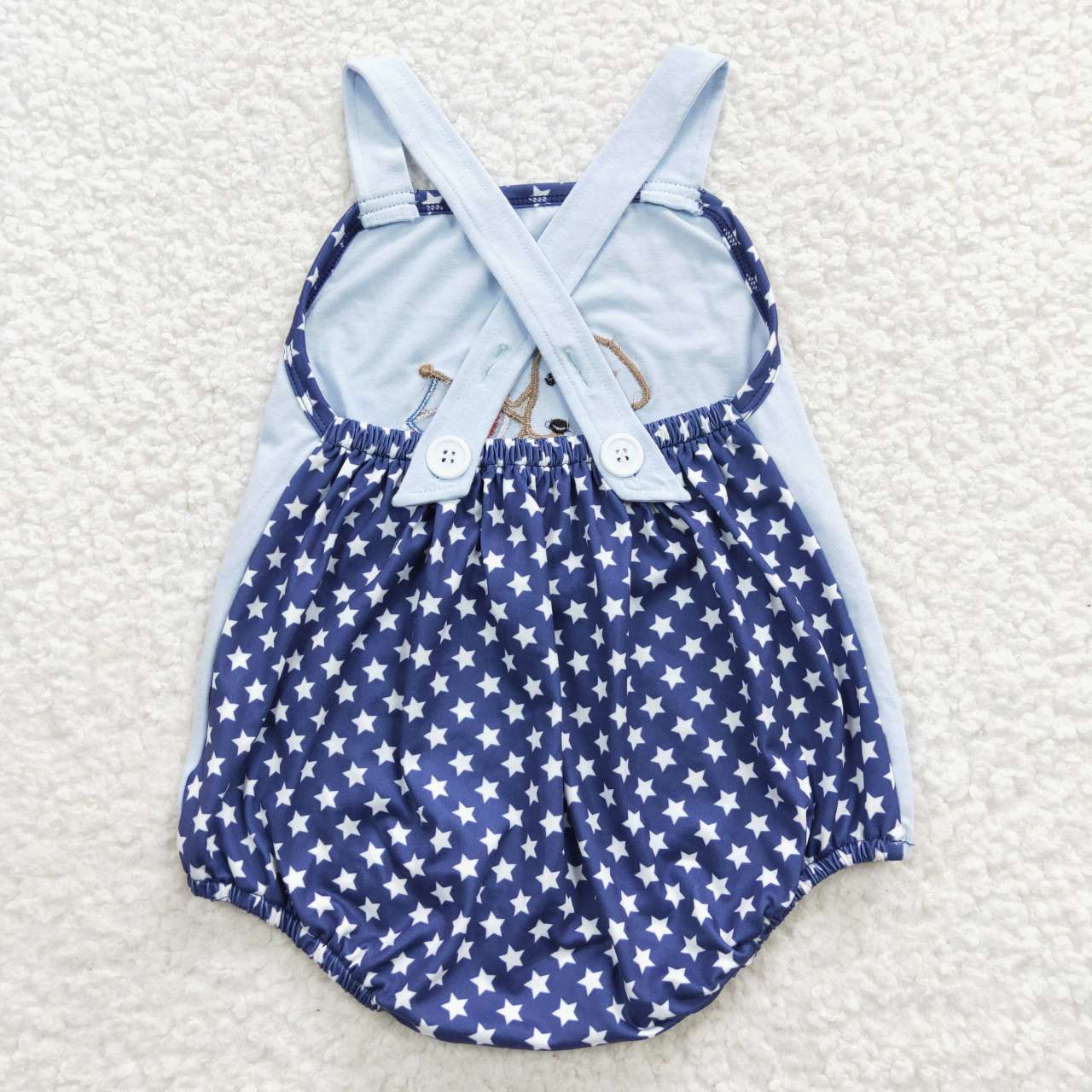 USA Shop Baby Boys 4th of July Dog Blue Rompers