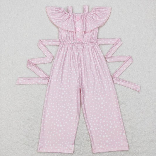 Sibling Baby Girls Straps Button Polka Dots Pants Jumpsuits