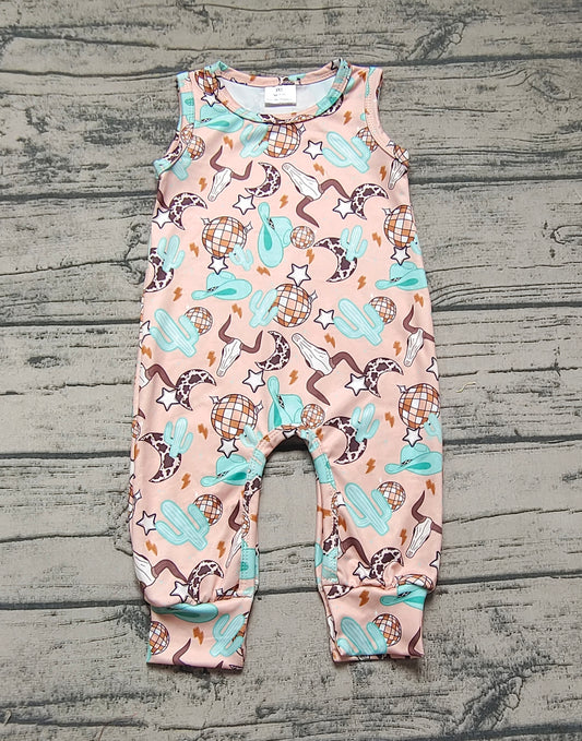 Baby Infant Cow Cactus Disco Sleeveless Rompers