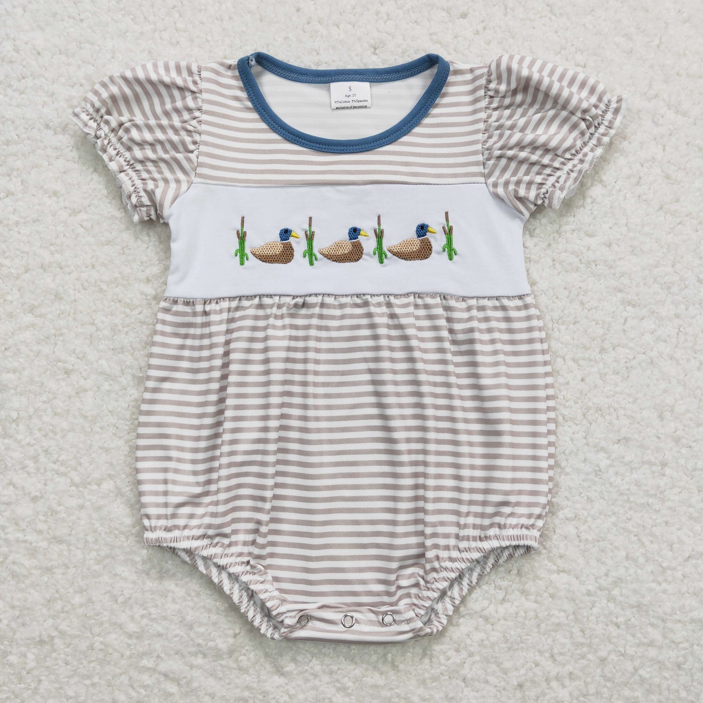 USA Shop Baby Infant Girls Duck Stripes Summer Rompers