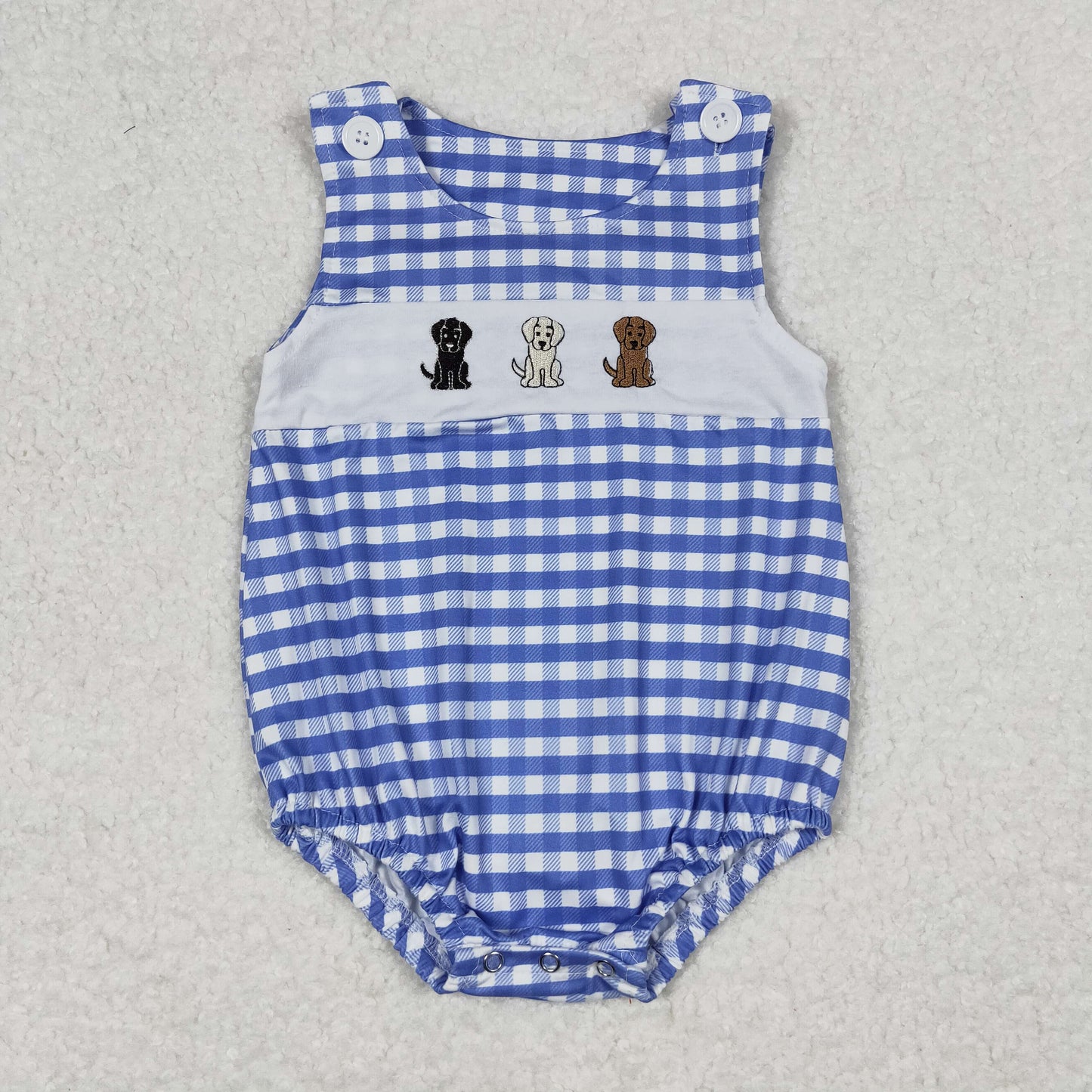 USA Shop Baby Boys Sleeveless Embroidery Bows Dogs Rompers