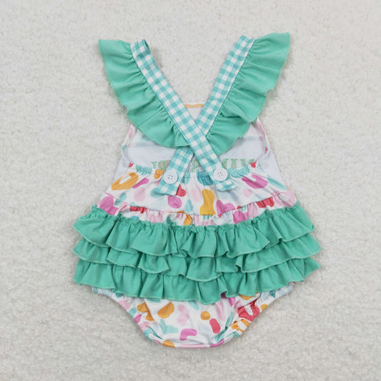 USA Shop Embroidery Mama's Girl Colorful Leopard Ruffle Rompers