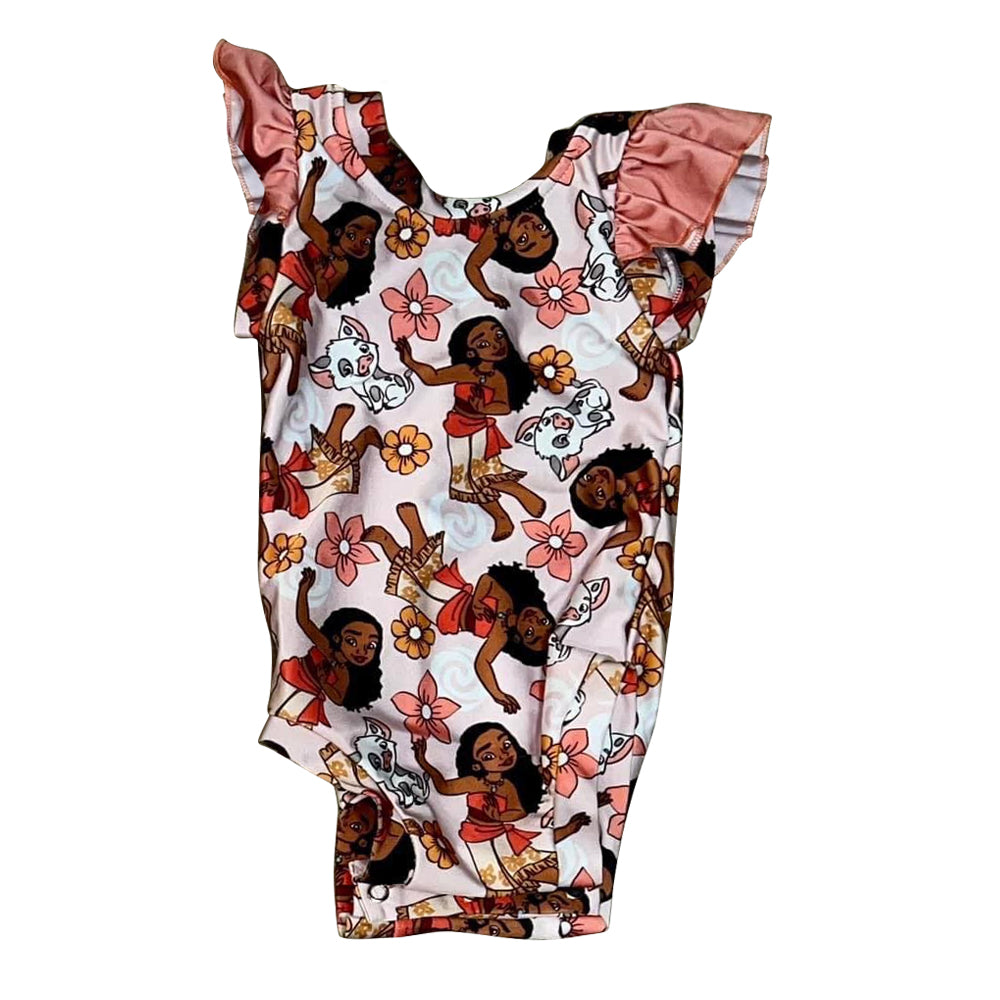 Baby Girls Cartoon Princess Cats Pink Swimsuits Preorder