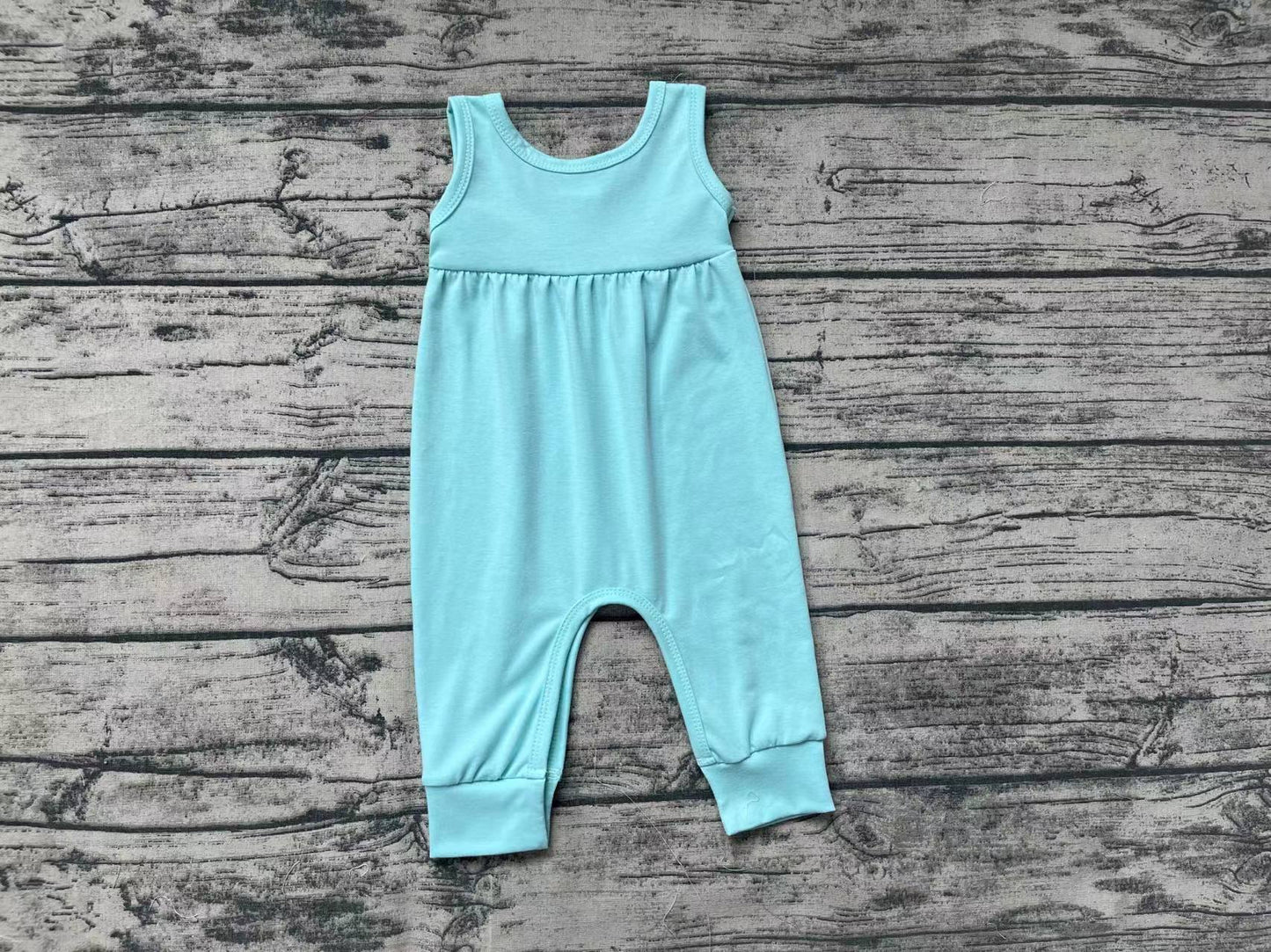 Baby Infant Girls Aqua Sleeveless Summer Rompers