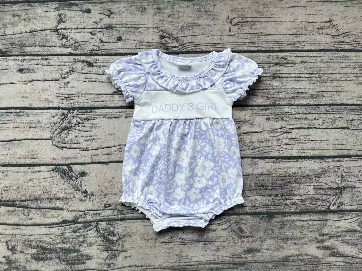 Baby Girls Daddy's Girl Flowers Short Sleeve Rompers