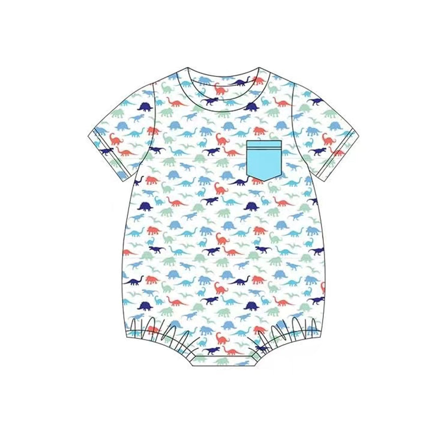 Baby Boys Dinosaurs Pockets Summer Rompers preorder
