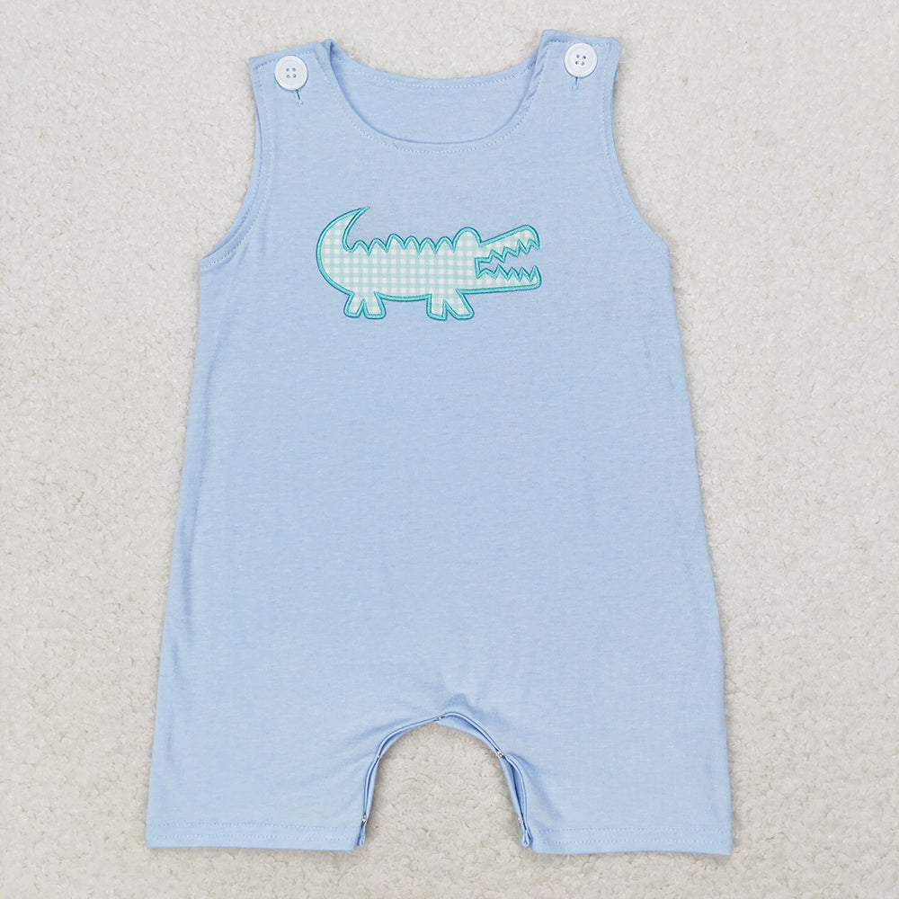 Sibling Embroidery Baby Infant Boys Toddler Sleeveless Rompers