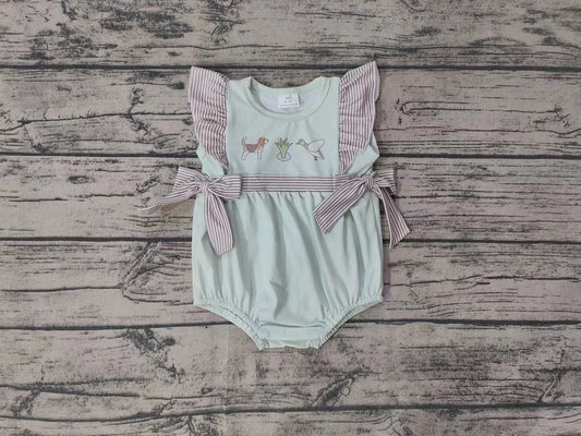 Baby Girls Dog Duck Hunting Sleeveless Rompers