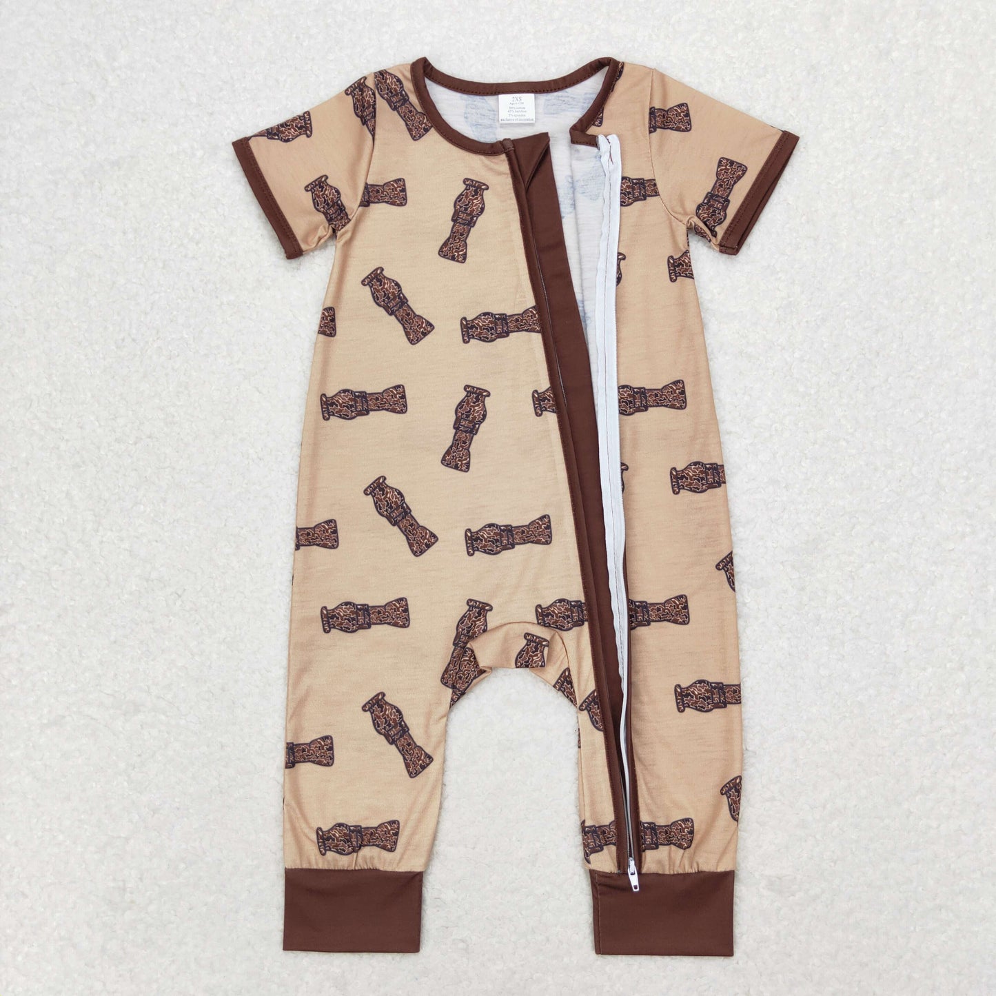 USA Shop Baby Infant Boys Duck Call Camo Bamboo Zip Rompers