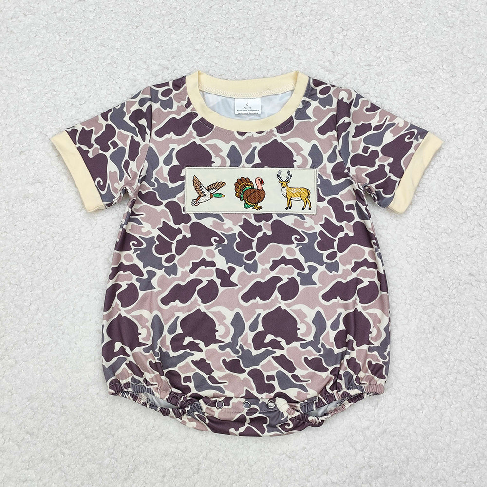 USA Shop Baby Infant Boys Camo Deer Hunting Short Sleeve Rompers