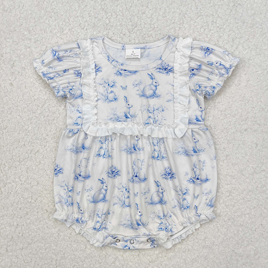 Sibling Baby Infant Girls Easter Short Sleeve Rompers