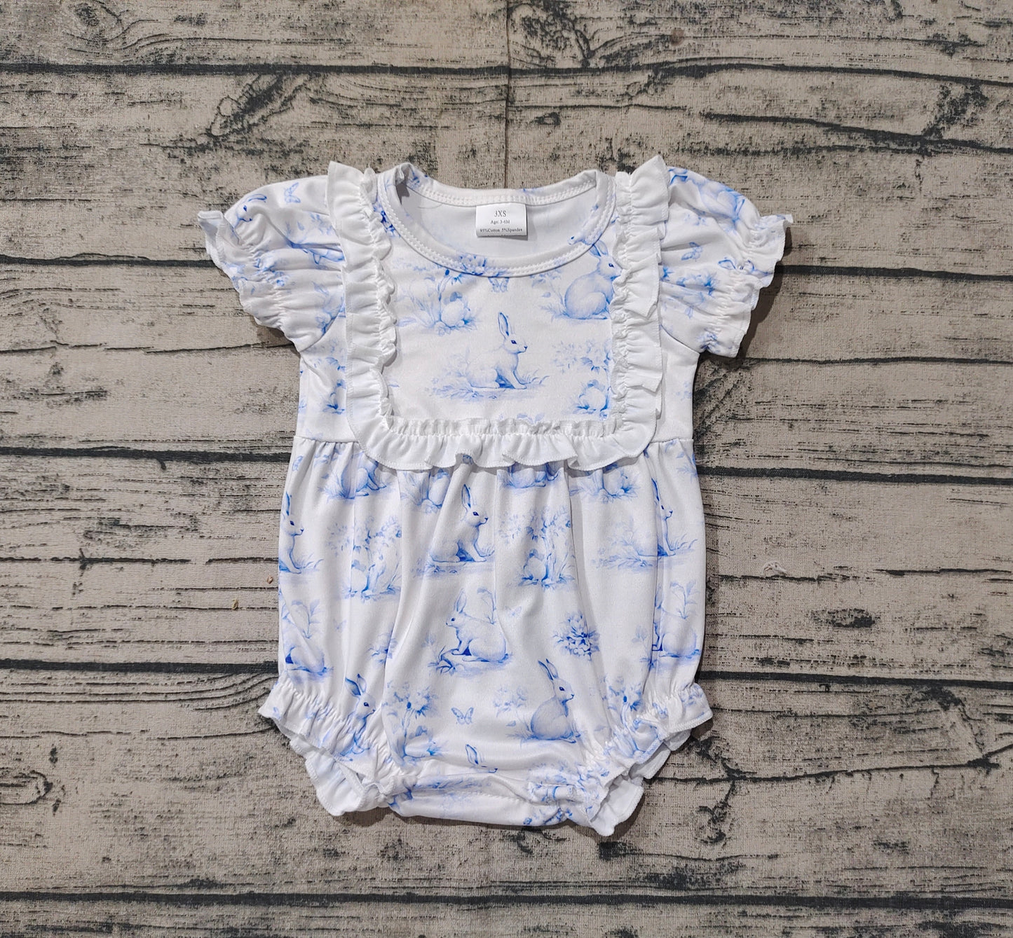 Baby Infant Girls Rabbits Butterfly Short Sleeve Rompers