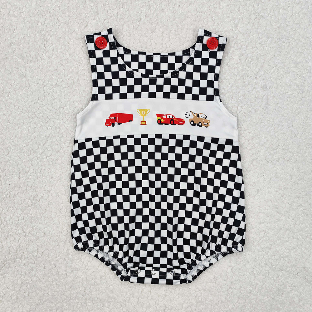 Sibling Baby Boys Racing Cars Rompers Outfits Suits