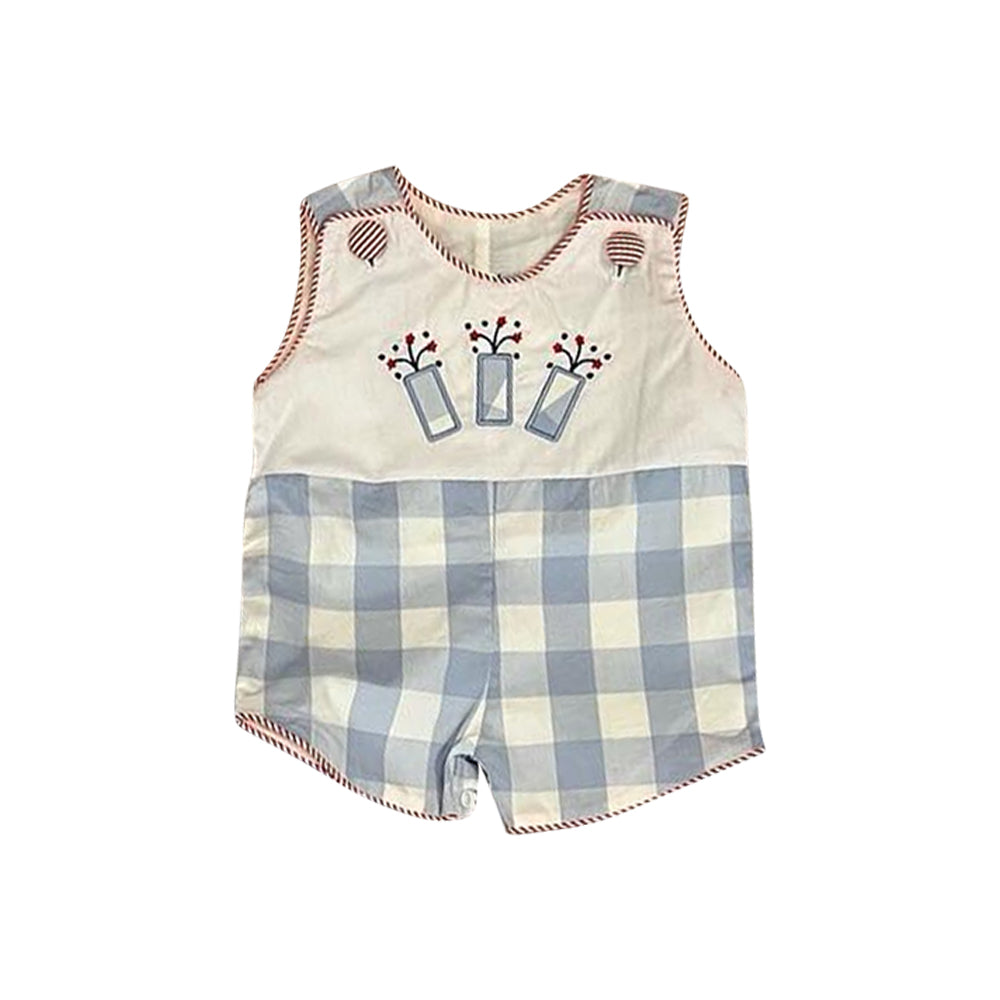 Baby Infant Boys 4th Of July Firetrucks Sleeveless Rompers preorder