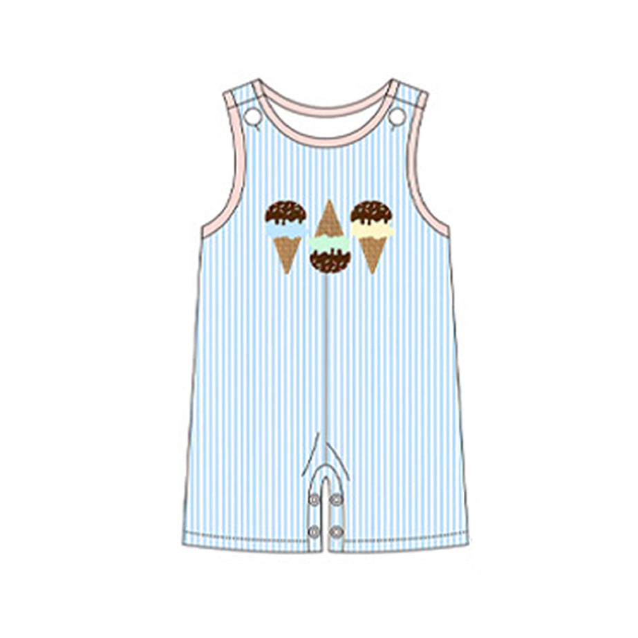 Baby Infant Boys Blue Stripes Popsticks Rompers preorder