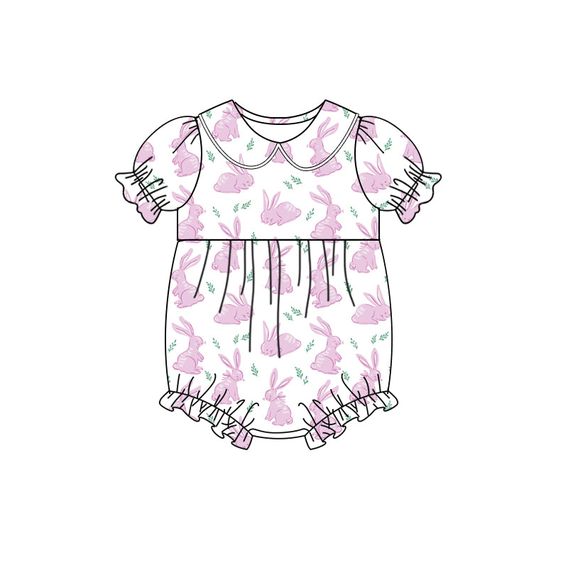 Baby Infant Girls Easter Rabbits Pink Rompers preorder