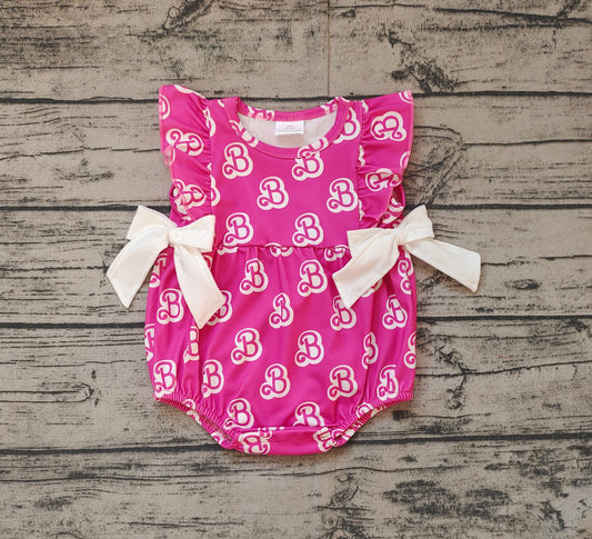 Baby Infant Girls Doll B Bows Ruffle Rompers