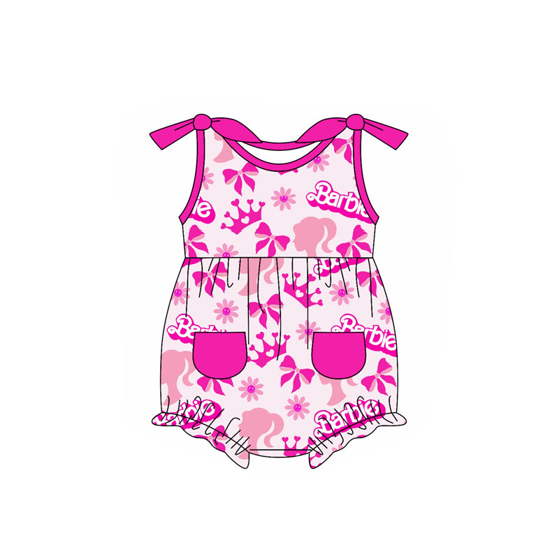 Baby Infant Girls Doll Pink Pockets Rompers preorder