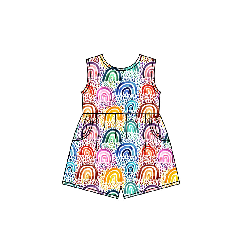Baby Girls Rainbow Colorful Pockets Jumpsuits preorder