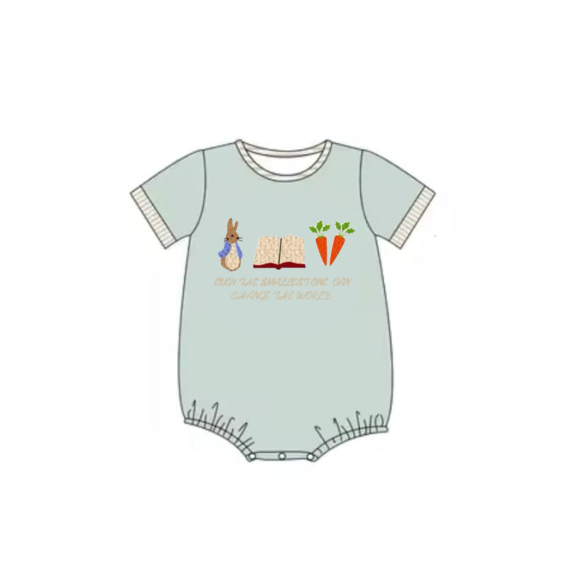 Baby Infant Boys Easter Rabbits Short Sleeve Rompers preorder