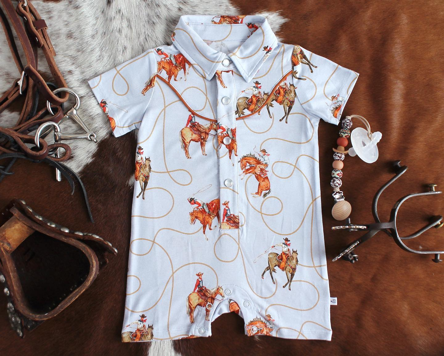 Baby Infant Boys Western Rodeo Cowboy Rompers preorder