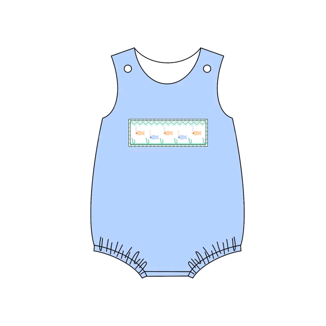 Baby Infant Boys Fishes Sleeveless Rompers preorder
