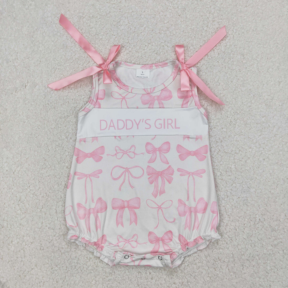 Sibling Baby Girls Daddy's Girl Bows Rompers Dresses