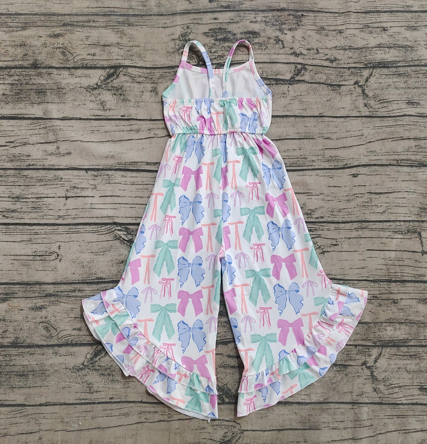 Baby Girls Coquette Bows Colorful Straps Jumpsuits