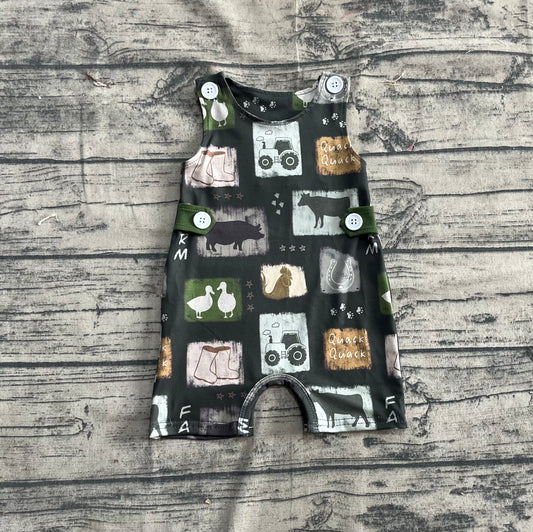 Baby Infant Boys Western Cow Boots Buttons Rompers