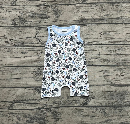 Baby Infant Boys Sleeveless Fishes Rain Shoes Fishing Rompers