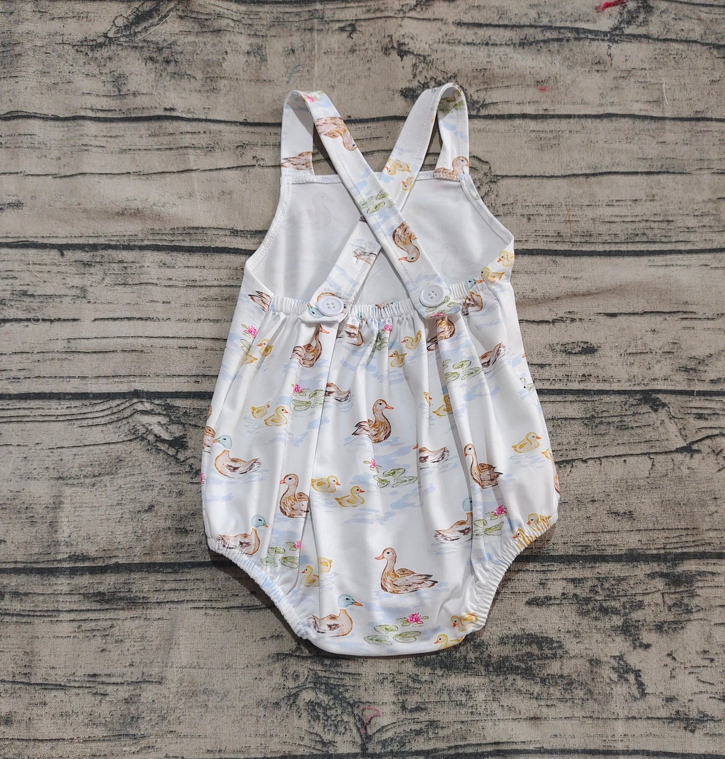 Baby Boys Strap Ducks Bubble Rompers