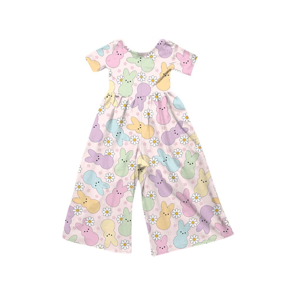 Baby Girls Colorful Rabbits Flowers Easter Pant Jumpsuits Preorder