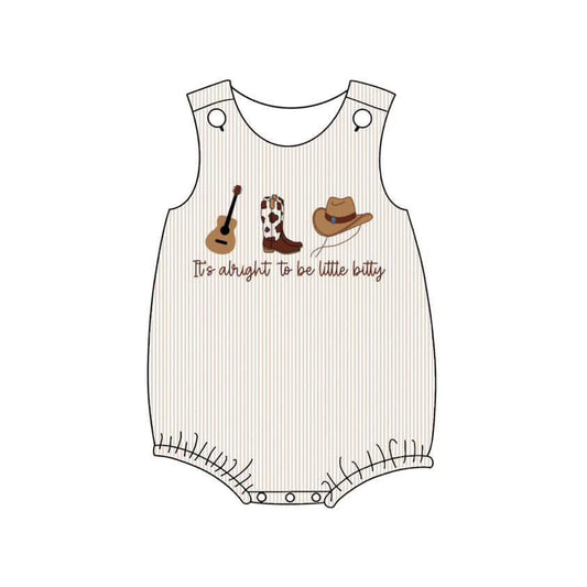 Baby Boys Sleeveless Boot Hats Guitar Western Rompers Preorder