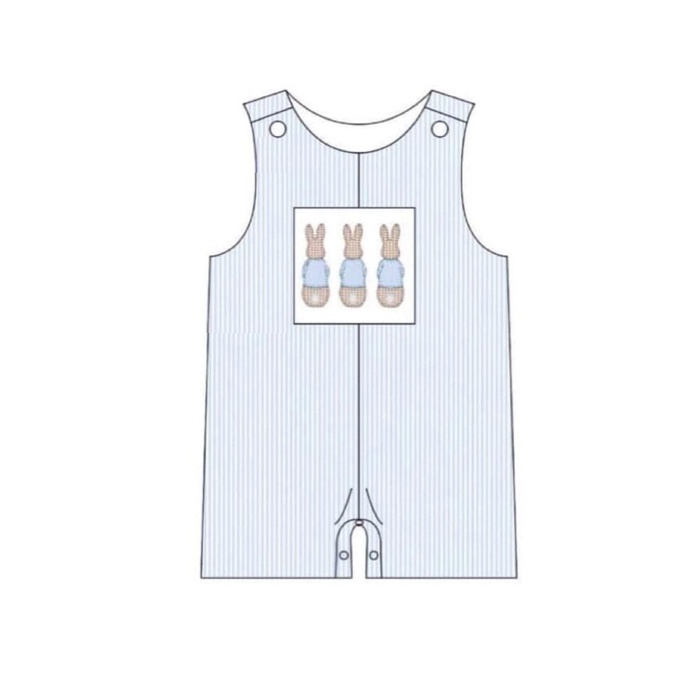 Baby Boys Stripe Rabbits Easter Short Rompers Preorder
