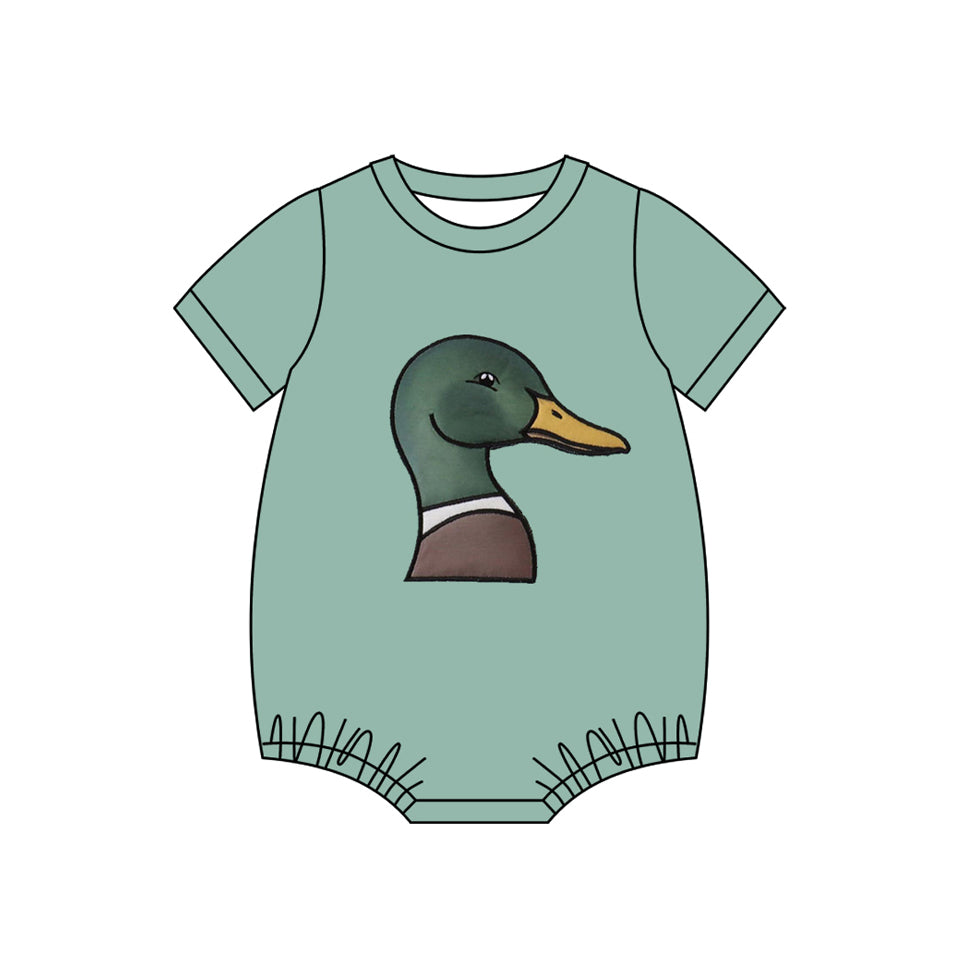 Baby Boys Green Ducks Hunting Rompers Preorder
