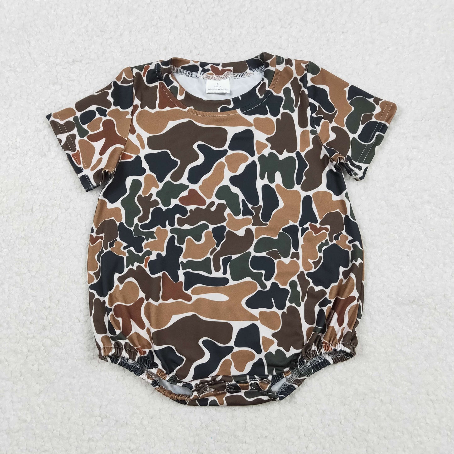 Sibling Baby Boys Short Sleeves Southern Camo Rompers
