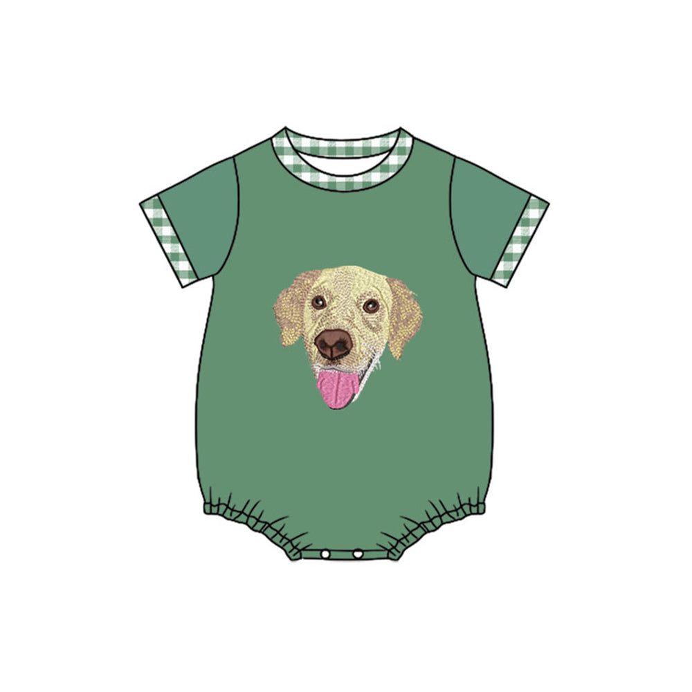 Baby Boys Green Dogs Short Sleeve Hunting Rompers Preorder