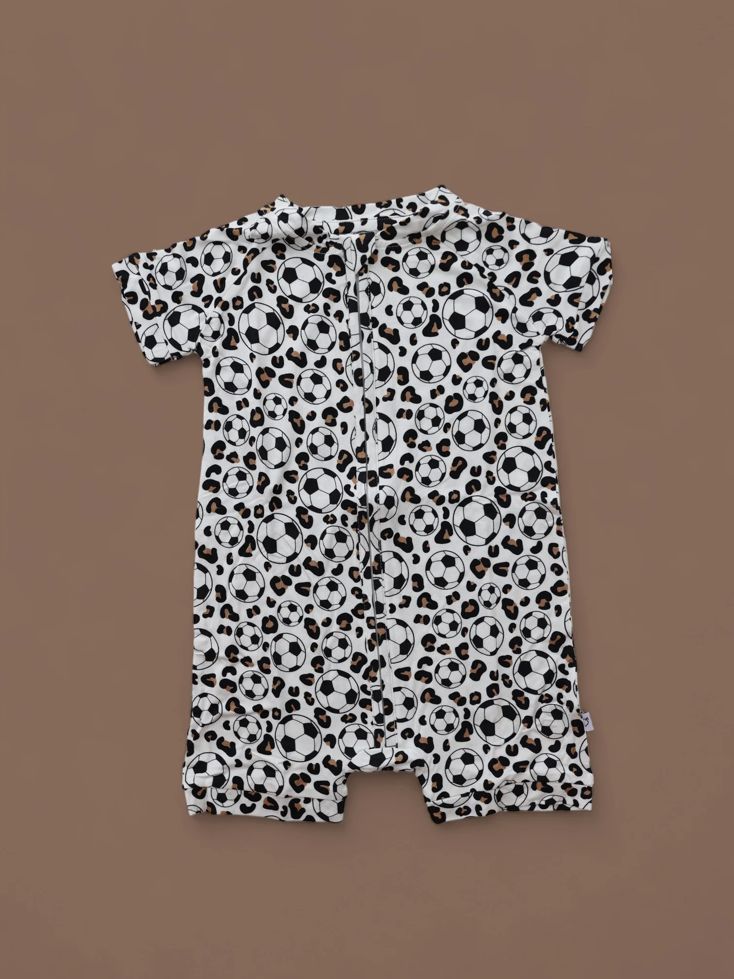 Baby Girls Short Sleeve Leopard Footballs Zipper Shorts Rompers Preorder