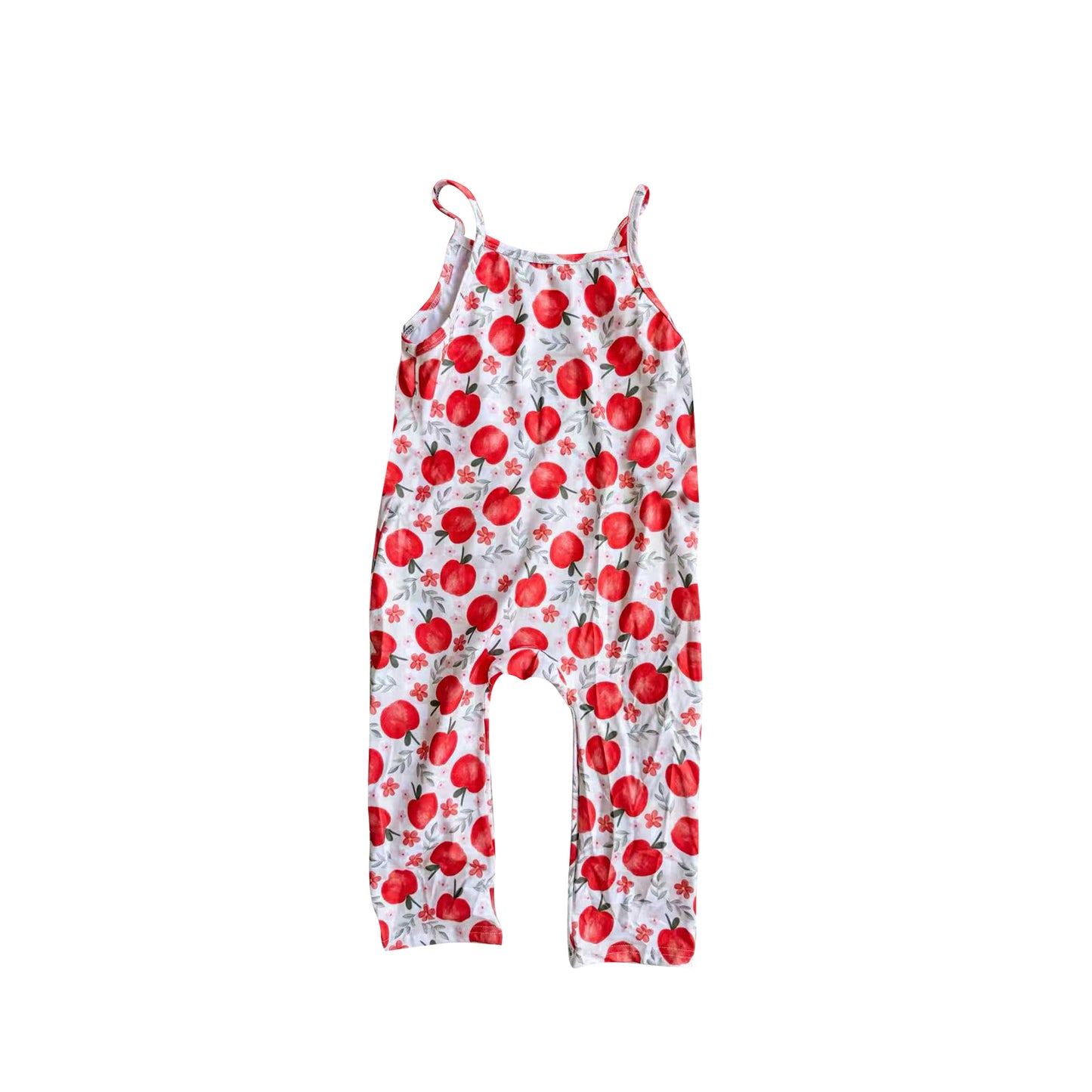 Baby Girls Apples Floral Strap Pant Jumpsuits