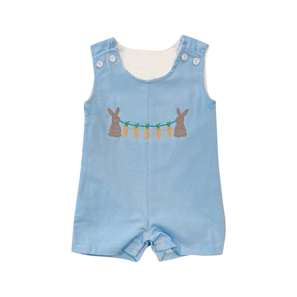 Baby Boys Sleeveless Rabbits Carrots Easter Rompers Preorder